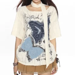 Aesthetic T-Shirts & Graphic Tees*Boogzel Clothing 2007 Aesthetic Butterfly Patch Tee
