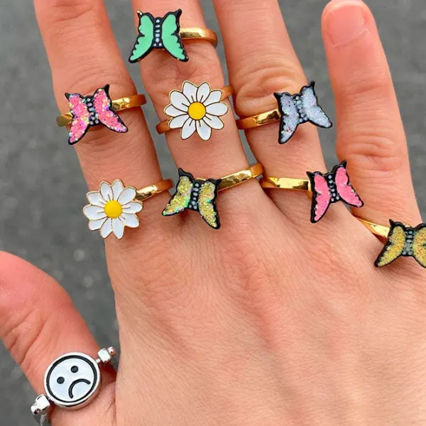 Anxiety Rings|Rings*Boogzel Clothing 2 Moods Anxiety Reversible Ring Silver
