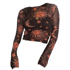 Long Sleeve Tops*Boogzel Clothing 2.0 Sun and Moon Mesh Top