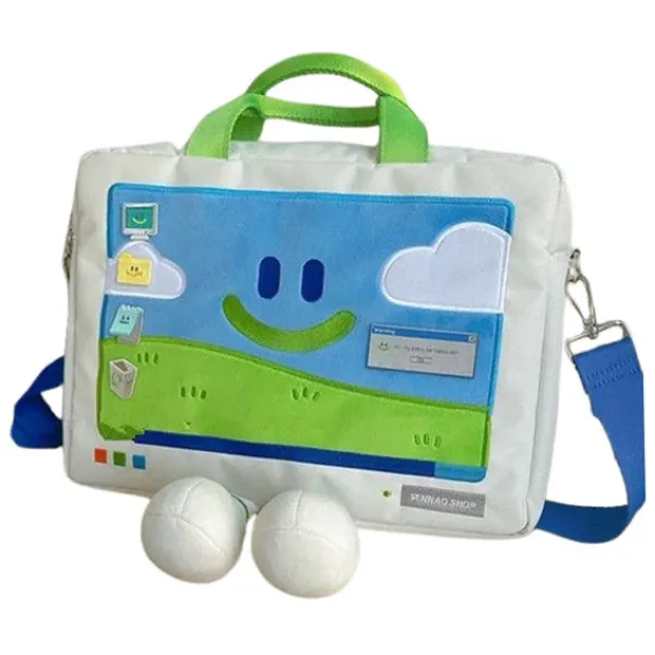 Bags & Purses*Boogzel Clothing 2.0 Windows XP Embroidery Handbag White/green