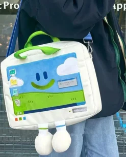 Bags & Purses*Boogzel Clothing 2.0 Windows XP Embroidery Handbag White/green