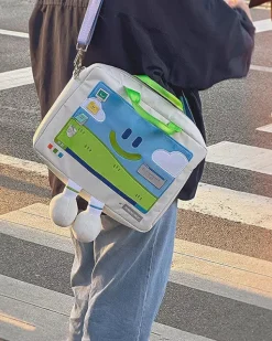 Bags & Purses*Boogzel Clothing 2.0 Windows XP Embroidery Handbag White/green