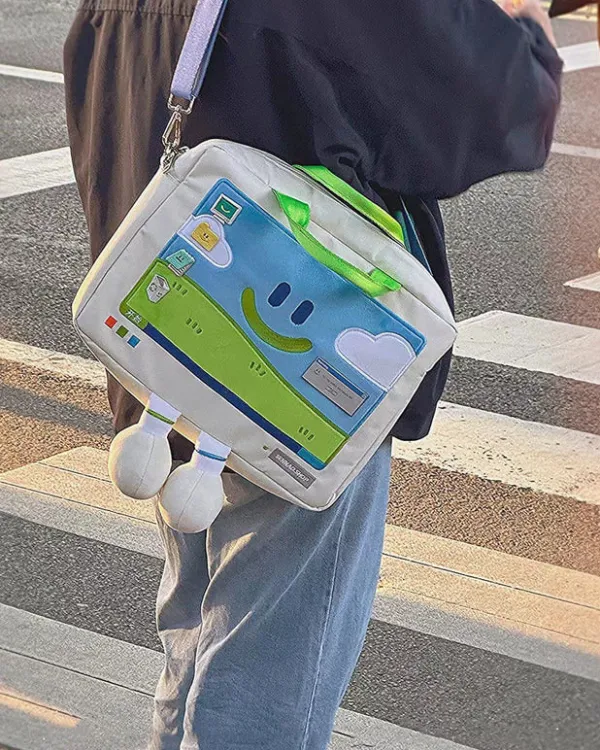 Bags & Purses*Boogzel Clothing 2.0 Windows XP Embroidery Handbag White/green