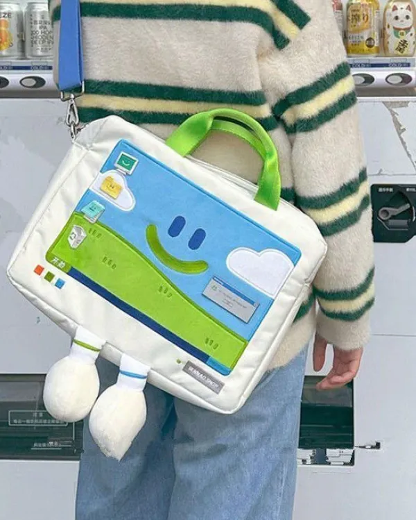 Bags & Purses*Boogzel Clothing 2.0 Windows XP Embroidery Handbag White/green