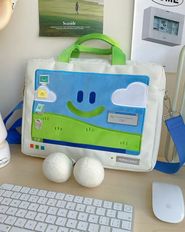 Bags & Purses*Boogzel Clothing 2.0 Windows XP Embroidery Handbag White/green