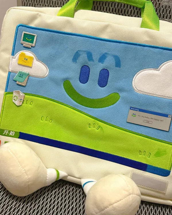 Bags & Purses*Boogzel Clothing 2.0 Windows XP Embroidery Handbag White/green