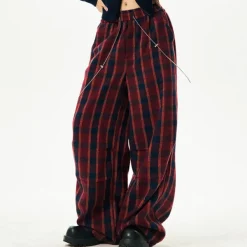 Pants & Trousers*Boogzel Clothing Academy Punk Plaid Pants Red/blue