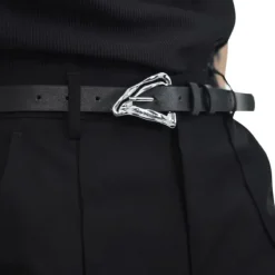 Belts & Chains*Boogzel Clothing Aesthetic Asymmetrical Buckle Belt Black
