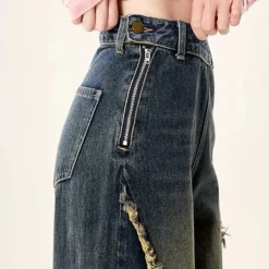 Jeans*Boogzel Clothing Aesthetic Butterfly Flared Jeans Blue