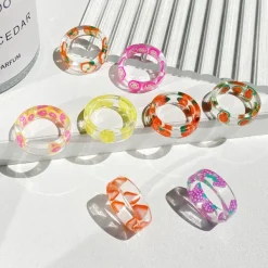 Rings*Boogzel Clothing Aesthetic Clear Fruit Ring