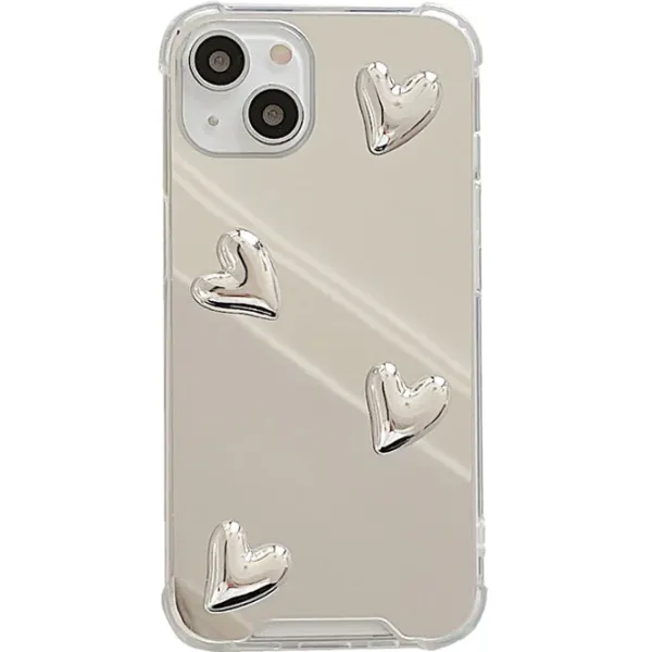 Iphone Cases*Boogzel Clothing Aesthetic Heart Mirror iPhone Case Silver
