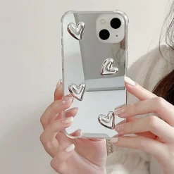 Iphone Cases*Boogzel Clothing Aesthetic Heart Mirror iPhone Case Silver
