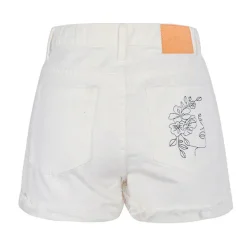 Shorts*Boogzel Clothing Aesthetic Outlines Embroidery Shorts White