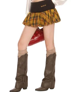 Skirts*Boogzel Clothing Aesthetic Plaid Balloon Mini Skirt