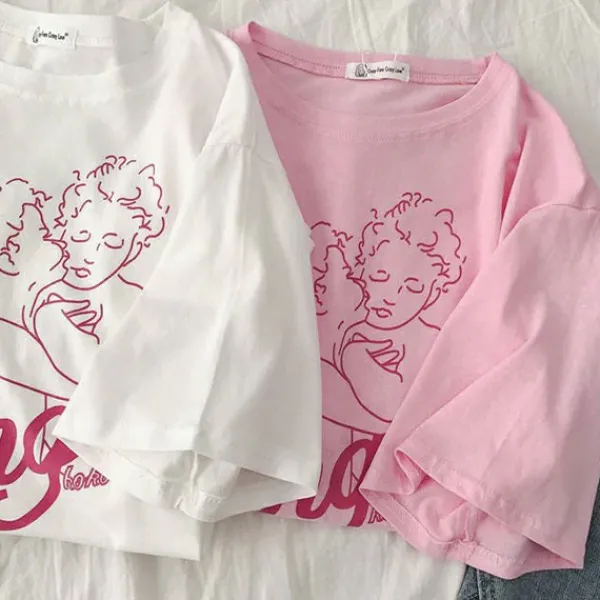 Aesthetic T-Shirts & Graphic Tees*Boogzel Clothing Angel T-Shirt Pink