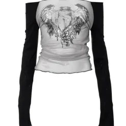 Long Sleeve Tops*Boogzel Clothing Angel Wings Long Sleeve Top Black
