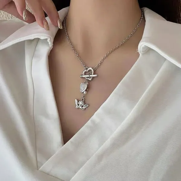 Necklaces & Chokers*Boogzel Clothing Angelcore Aesthetic Chain Necklace Silver