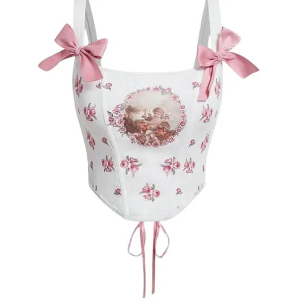 Corset Tops*Boogzel Clothing Angelcore Bow Straps Corset