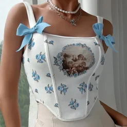 Corset Tops*Boogzel Clothing Angelcore Bow Straps Corset