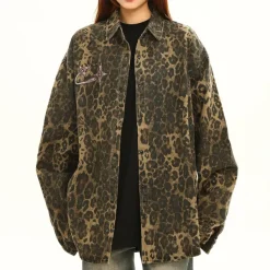 Coats & Jackets*Boogzel Clothing Animal Attraction Leopard Oversized Jacket Brown