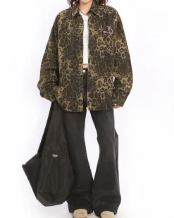 Coats & Jackets*Boogzel Clothing Animal Attraction Leopard Oversized Jacket Brown