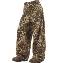 Pants & Trousers*Boogzel Clothing Animal Instincts Leopard Print Wide-Leg Pants Brown