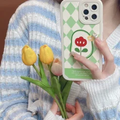 Iphone Cases*Boogzel Clothing Argyle Flower iPhone Case Green