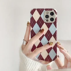 Iphone Cases*Boogzel Clothing Argyle Pattern iPhone Case Red/blue