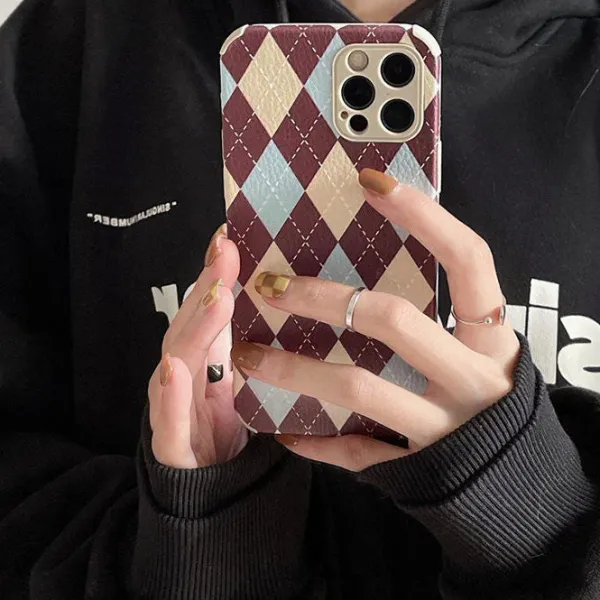 Iphone Cases*Boogzel Clothing Argyle Pattern iPhone Case Red/blue