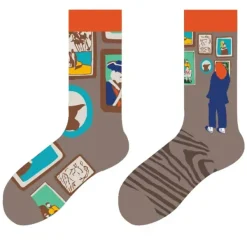 Socks*Boogzel Clothing Art Gallery Printed Socks Grey
