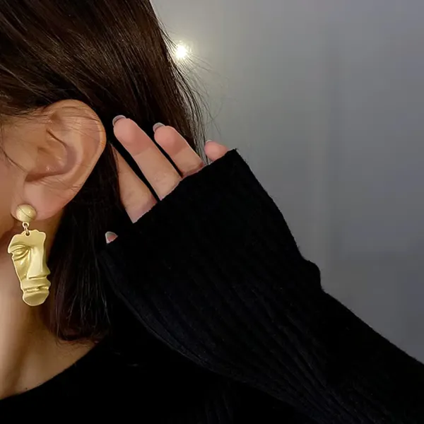 Earrings*Boogzel Clothing Artsy Face Vintage Aesthetic Earrings Gold