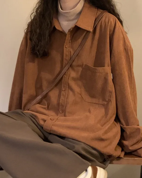 Long Sleeve Tops*Boogzel Clothing Autumn Colors Cord Shirt