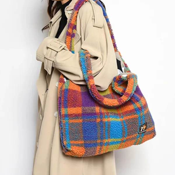 Bags & Purses*Boogzel Clothing Autumn Feels Plaid Tote Bag Multi