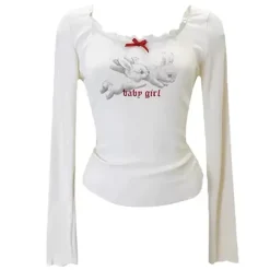 Long Sleeve Tops*Boogzel Clothing Baby Girl Bunny Long Sleeve Tee White
