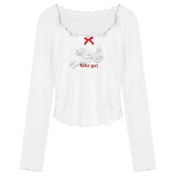 Long Sleeve Tops*Boogzel Clothing Baby Girl Bunny Long Sleeve Tee White