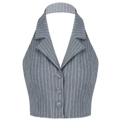 Crop Tops*Boogzel Clothing Baby Lies Halter Tailored Vest