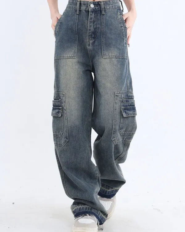 Jeans*Boogzel Clothing Bad Advice Cargo Jeans Blue