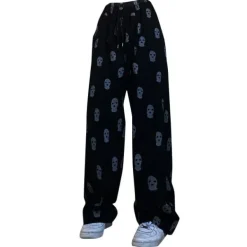 Pants & Trousers*Boogzel Clothing Balaclava Print Wide Leg Pants