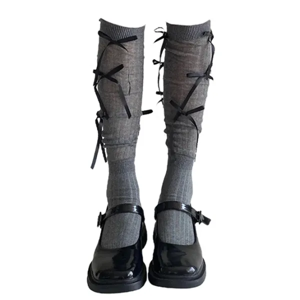 Socks*Boogzel Clothing Ballet Core Bow High Socks