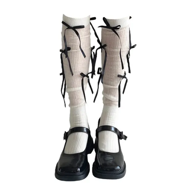 Socks*Boogzel Clothing Ballet Core Bow High Socks