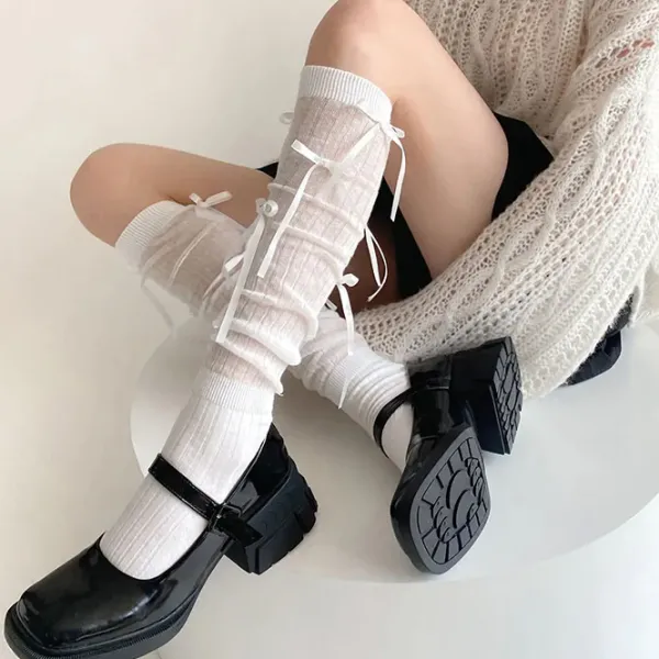 Socks*Boogzel Clothing Ballet Core Bow High Socks