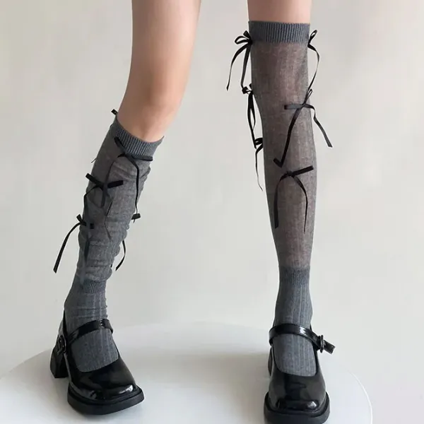 Socks*Boogzel Clothing Ballet Core Bow High Socks