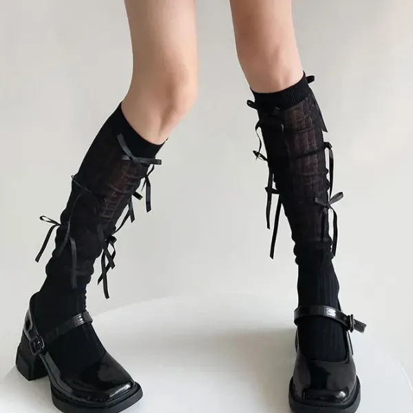 Socks*Boogzel Clothing Ballet Core Bow High Socks