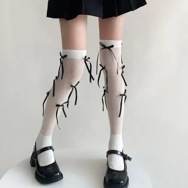 Socks*Boogzel Clothing Ballet Core Bow High Socks