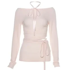 Long Sleeve Tops*Boogzel Clothing Balletcore Aesthetic Long Sleeve Top Pink