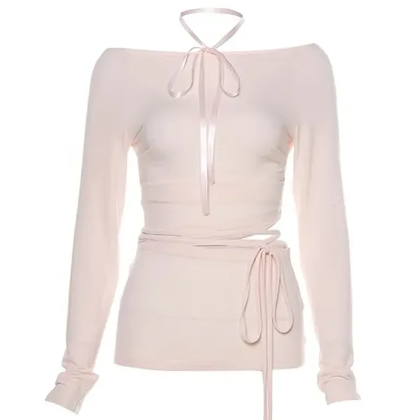 Long Sleeve Tops*Boogzel Clothing Balletcore Aesthetic Long Sleeve Top Pink