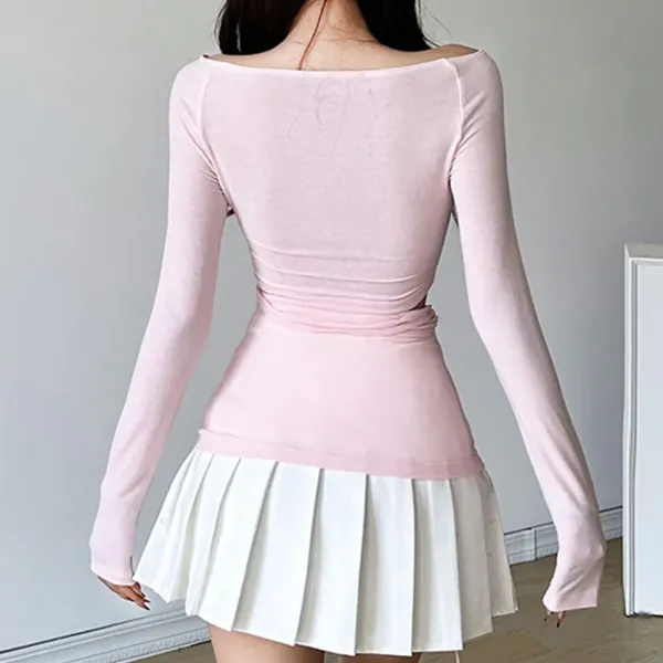 Long Sleeve Tops*Boogzel Clothing Balletcore Aesthetic Long Sleeve Top Pink