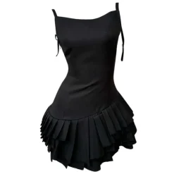 Dresses & Rompers*Boogzel Clothing Balletcore Aesthetic Pleated Dress Black