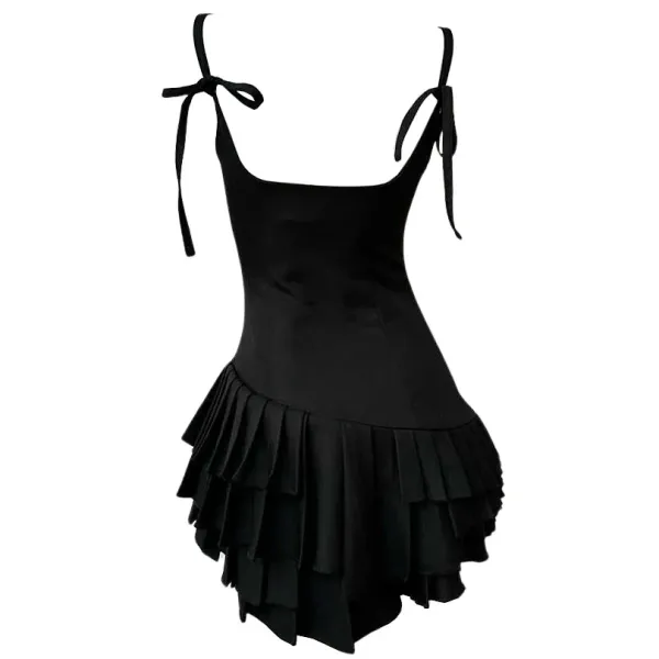 Dresses & Rompers*Boogzel Clothing Balletcore Aesthetic Pleated Dress Black