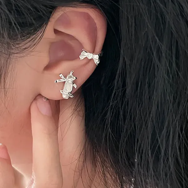 Earrings*Boogzel Clothing Balletcore Aesthetic Stud Earrings Silver